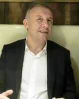 　日本代表の将来像などを語るザッケローニ監督